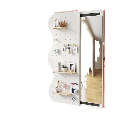 隐形穿衣镜推拉关闭隐藏全身镜子贴墙可遮挡壁挂洞洞板玄关试衣镜