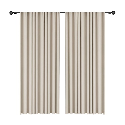 平价跑量双面麻窗帘布高遮光客厅卧室防晒遮阳隔音棉麻窗帘成品