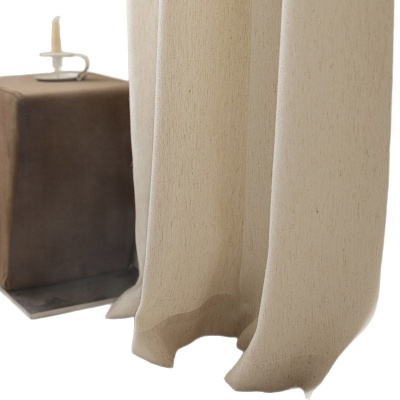 小红书同款秋实纱中古奶油风透光不透人提花亚麻纱帘客厅阳台窗纱