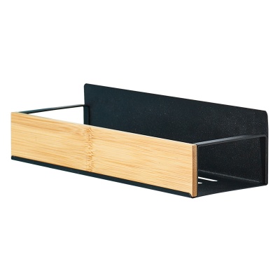 跨境厨房壁挂式竹木置物架磁吸式冰箱架侧挂收纳架免打孔调料架盒