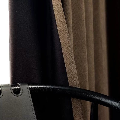 椿野系列中古风美拉德色棉麻雪尼尔人字纹遮光窗帘高级感客厅卧室