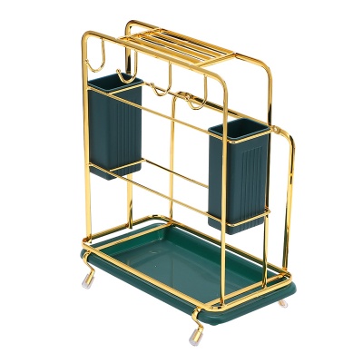 厨房铁艺刀筷置物架多功能刀具砧板收纳架轻奢高颜值刀具沥水架