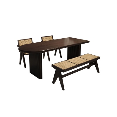 倚天北欧实木餐桌简约家用长桌小户型餐厅长方形吃饭桌子民宿饭桌