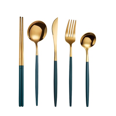 跨境筷子勺子叉子牛排刀叉勺酒店葡萄牙西餐不锈钢餐具北欧简约