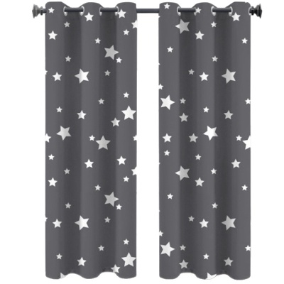 窗帘跨境北欧数码印花窗帘免打孔安装全遮光来图定制柯桥窗帘工厂