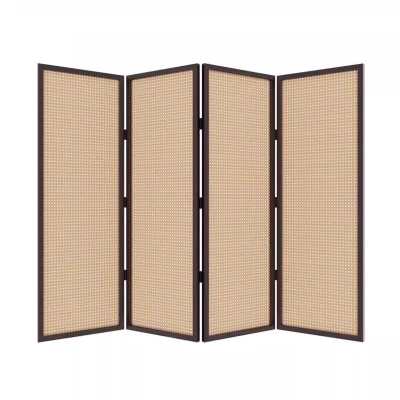 屏风客厅隔断餐厅遮挡实木办公室茶室入户藤编折屏小户型日式风