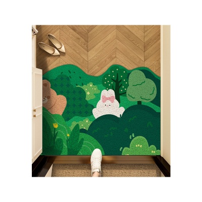 入户地垫小清新绿色可裁剪玄关脚垫家用大门口耐脏易打理丝圈地垫