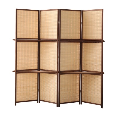 可置物隔板屏风批发松木楠竹编简约家居酒店办公室可移动折叠屏风