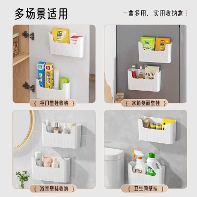 厨房柜门保鲜膜收纳架收纳盒壁挂式橱柜门内侧冰箱置物架侧收纳