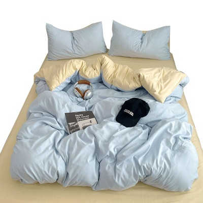 镇店之宝爆款 床品四件套水洗棉床单罩四季磨毛 三件套学生宿舍寝