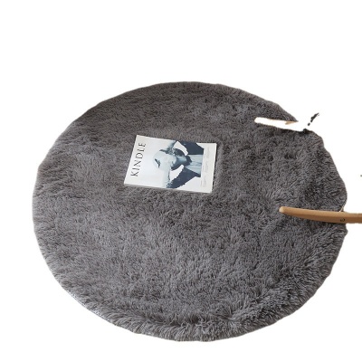 纯色丝毛圆形地毯客厅吊篮椅垫沙发瑜伽垫卧室耐脏易打理毛绒地垫