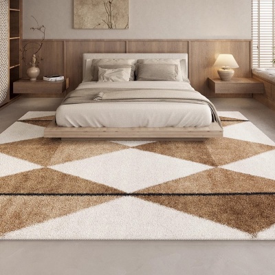 法式高级感仿羊绒地毯客厅耐脏长条沙发毯卧室易打理床边毯飘窗垫