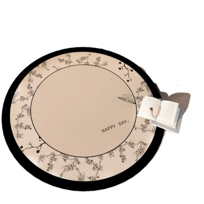 法式奶油圆形地毯客厅茶几卧室化妆凳脚垫梳妆台耐脏轻奢卧室垫