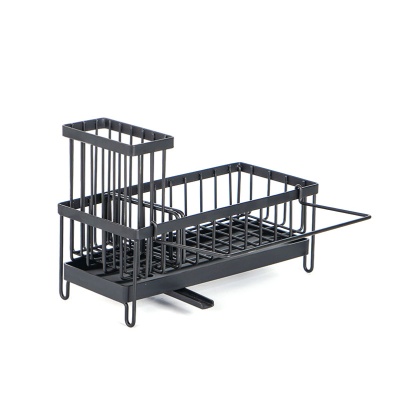 厨房水槽沥水架家用铁艺收纳整理架多功能桌面洗碗海绵抹布置物架