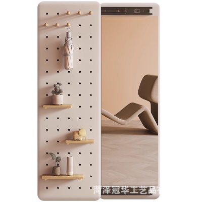 隐形穿衣镜推拉关闭隐藏全身镜子贴墙可遮挡壁挂洞洞板玄关试衣镜