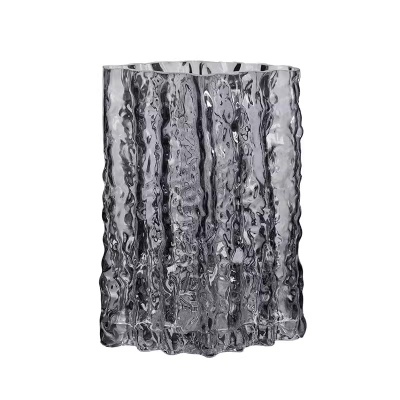 花瓶摆件客厅插花玻璃透明冰川轻奢高级感水养ins大口径网红鲜花