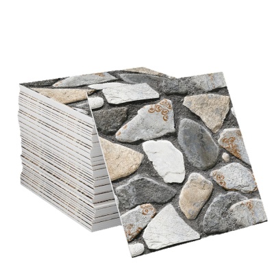 外贸跨境热销大理石仿瓷贴砖自粘壁纸宿舍背景墙纸防水30*30加工