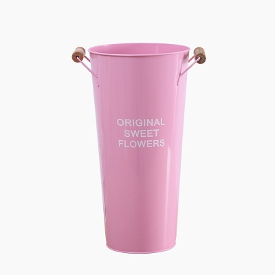 厂家鲜花桶花店插花花桶落地水桶铁艺干花装饰抱抱桶花瓶铁皮花桶