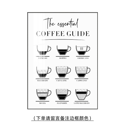 小复古咖啡海报装饰画现代简约咖啡店餐厅挂画北欧风趣味艺术摆画