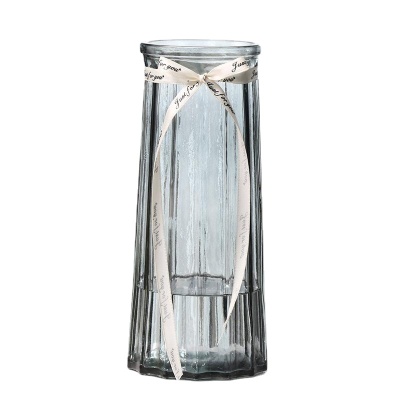 简约玻璃花瓶彩色透明水养富贵竹百合鲜花插花瓶客厅装饰摆件干花