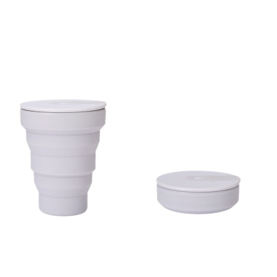 新品可折叠便携硅胶咖啡杯食品级coffee cup饮料杯漱口杯硅胶水杯