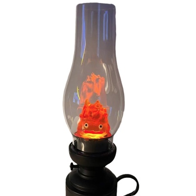 跨境爆款卡西法火焰小夜灯喂奶儿童卧室复古摆件睡眠煤油蜡烛灯