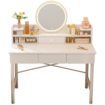 梳妆台女生简约风化妆桌化妆镜一体卧室小户型新款书桌网红化妆台