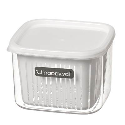 厨房葱姜蒜收纳盒冰箱葱花小料保鲜盒方形备菜盒带盖沥水保鲜盒