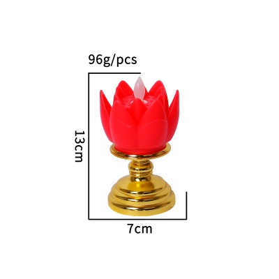 led金底座仿真莲花蜡烛灯 寺庙佛前进贡灯佛灯家用长明灯安全无烟