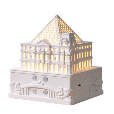 乐信蓝牙音响香薰灯夜灯批发卢浮宫卧室香薰扩香石高级摆件礼品