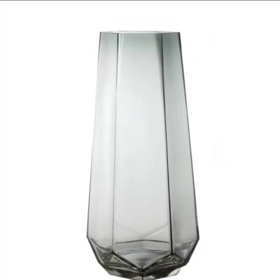 直筒几何玻璃花瓶客厅装饰工艺品摆件花瓶水养玫瑰插花瓶北欧干花