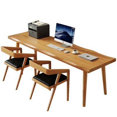 北欧全实木电脑桌家用卧室写字桌靠墙长条桌学生双人书桌办公桌子