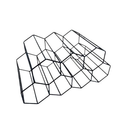 北欧蜂巢红北欧铁艺蜂巢红酒架摆件客厅酒柜葡萄酒架酒架简约创意