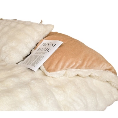 a类母婴级大泡泡兔绒加厚牛奶绒被子三件套加厚保暖抗寒冬被temu