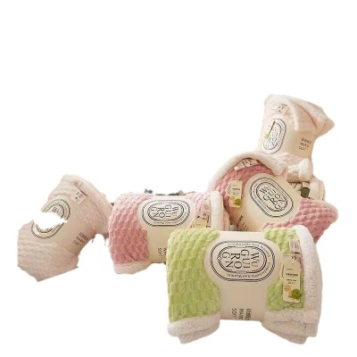 秋冬加厚金龟绒毛毯法兰绒毯子办公室午睡毯双层羊羔绒毛毯提花毯