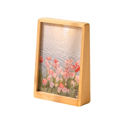 梯形亚克力双面透明型框洗照片做成摆台打印diy装裱插画框展示架