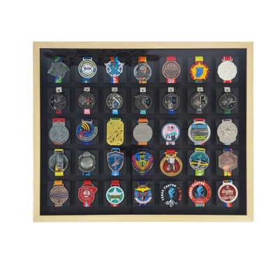 画框相框马拉松奖牌展示架实木收纳运动金牌体育奖章挂墙中空KEEP