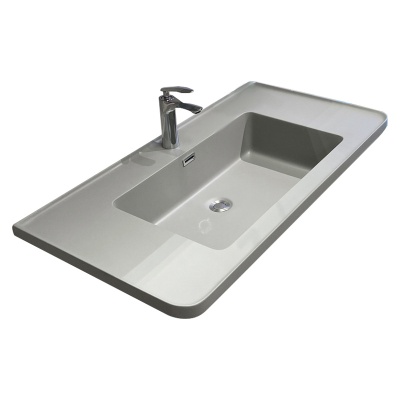 新款简约卫浴卫生间浴室柜肤感洗手盆洗手池台面人造石一体盆