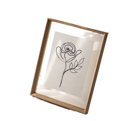 双面透明亚克力相框压花标本框摆台实木相框装饰画风景照挂墙画框