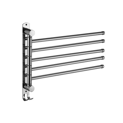 304加厚不锈钢活动杆 酒店淋浴房旋转毛巾杆 跨境收纳折叠毛巾杆