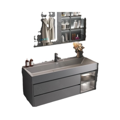 新款浴室柜一体超大台盆卫生间洗漱台洗手盆卫浴洗脸盆柜组合家用