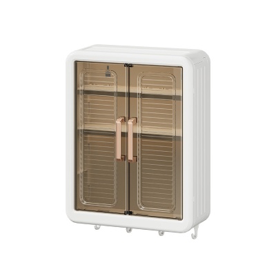 卫浴置物架免打孔防尘收纳盒墙壁挂浴室化妆品洗漱台壁多层收纳柜