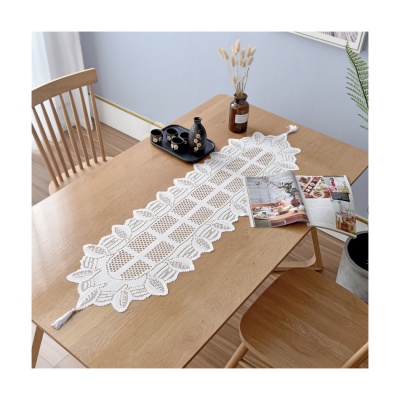 跨境欧式33*114cm镂空蕾丝桌布桌旗餐垫餐桌家用台布茶几布餐桌布