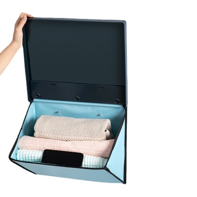 浴室折叠收纳柜卫生间免打孔置物架防水壁画收纳箱盒放衣服神器