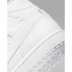 NIKE｜Air Jordan 1 Mid Triple White 耐吉 中筒運動鞋 (男款)-白