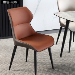 輕奢意式極簡餐椅酒店洽談靠背椅